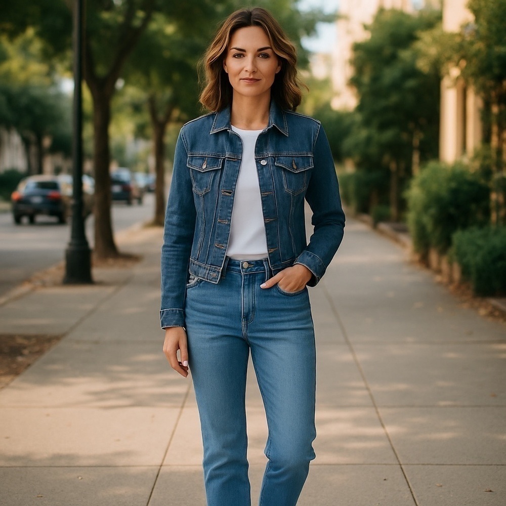 AEO American Eagle Denim Jacket Size Small - Picture 1 of 7